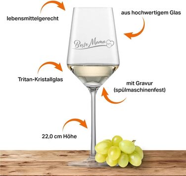 Келих для білого вина Schott Zwiesel Riesling Найкраща мама з 2 сердечками