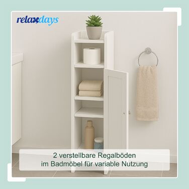 Шафка для ванної кімнати Relaxdays білого кольору