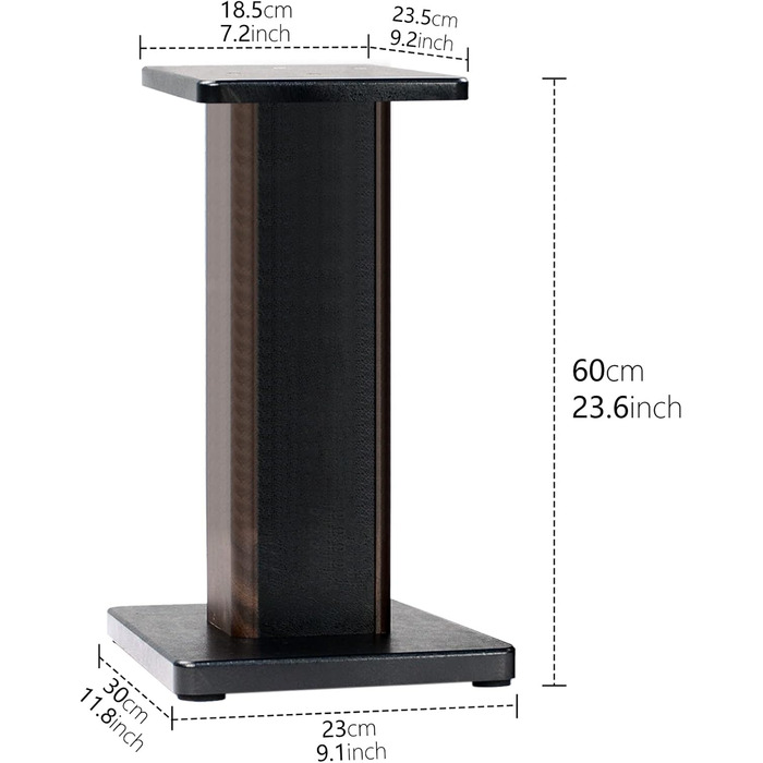 Дерев'яна підставка для динаміків BQKOZFIN 60 см, набір з 2 шт. , для поличкових колонок Об'ємний звук HiFi та домашнього кінотеатру