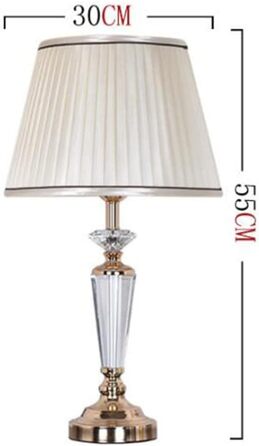 Сучасна нічна лампа Mengjay з кришталем та абажуром з тканини, E27, 40W, D30*H55CM - для спальні, вітальні, готелю, кафе