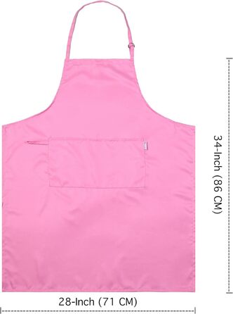 Регульований кухонний фартух Zihuatailer 2 шт. и для чоловіків/жінок з кишенею (1 x рожевий)