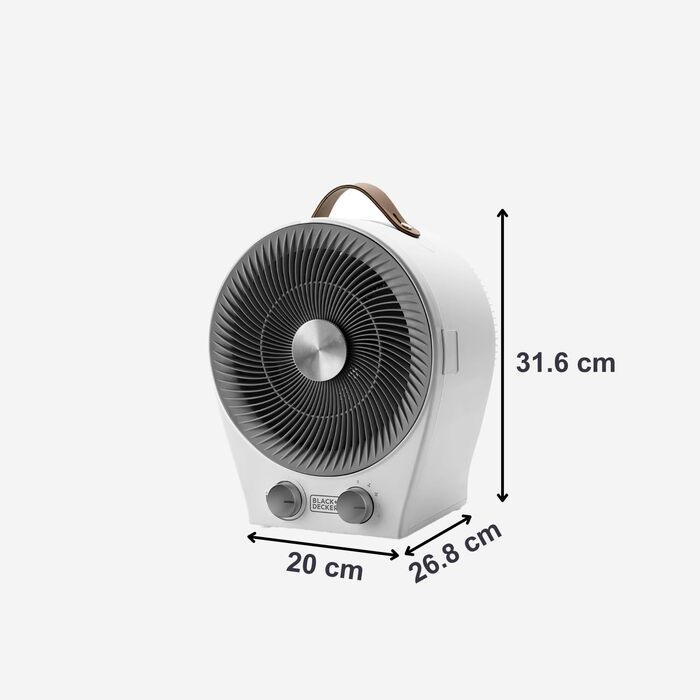 Обігрівач та вентилятор 2-в-1 BLACK+DECKER BXFSH2000E, 2000 Вт, білий