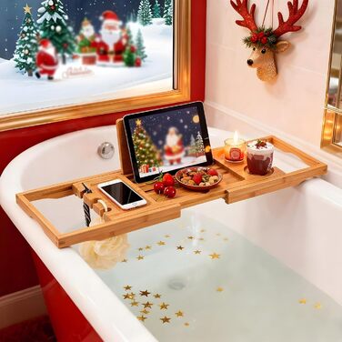 Підставка для ванни Utoplike з бамбука - органайзер для ванни з регульованою шириною (63-95 см)