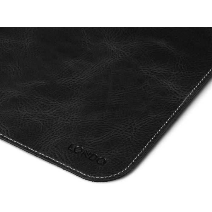 Килимок для миші Londo Echtleder, великий, з антиковзаючою основою та гладкою поверхнею (чорний)