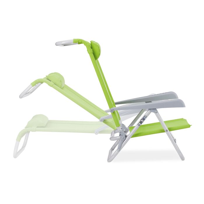 Розкладний шезлонг Relaxdays з подушкою для шиї