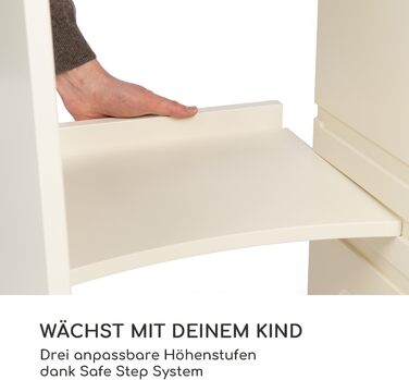 Стілець-сходинка Montessori Mobli для малюків: білий, з берези, лакований, регульовані сходинки для незалежності та безпеки