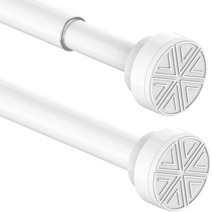 Штанга для душу з нержавіючої сталі, висувна, без свердління, 190-410 см, для ванної кімнати, ванни, душу, дверей (білий)