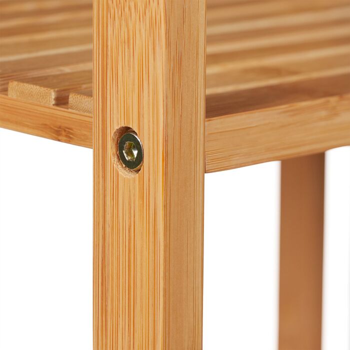 Relaxdays Бамбукова полиця для ванної кімнати з кошиком для білизни