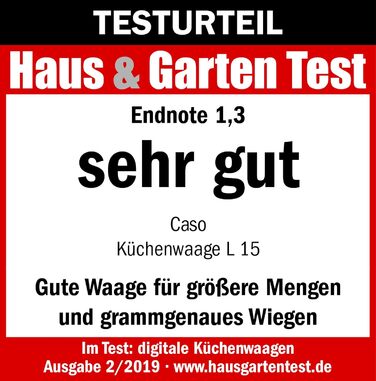 Кухонні ваги CASO L15 - цифрові ваги з нержавіючої сталі, 15 кг, велика платформа, HOLD функція