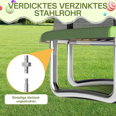 Батут JUMMICO вуличний з сіткою безпеки 183 см, кольоровий - комплект з аксесуарами для монтажу