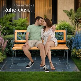 Гарна лавка для саду Tectake на 2 місця, з дерева, у стилі кантрі, для тераси, балкона або саду. Розміри: 119,5 x 62 x 83 см (модель 'Michaela')