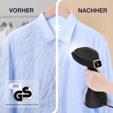 Пароочисник LEBENLANG Steamer - 1500W, 300ml, з рукавичкою та насадками | Професійний відпарювач для одягу, білизна та текстиль | Відпарювач для одягу, білизни та текстилю