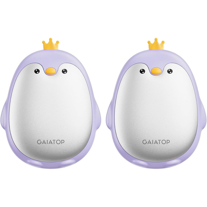 Електричні грілки для рук Gaiatop (2 шт) з 3 режимами нагріву, магнітні, портативні, багаторазові. Ідеальні для кемпінгу, піших прогулянок, полювання. Подарунок для жінок та чоловіків (фіолетові)