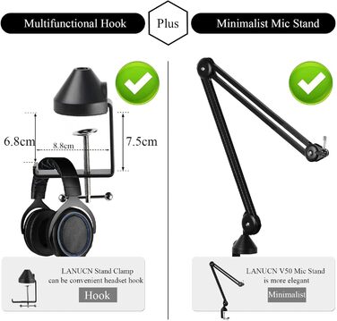 Мікрофонний стійкий кронштейн Mikrofon Arm V50 3/8