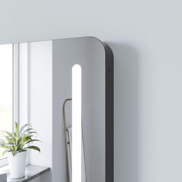 Дзеркало для ванної кімнати AQUABATOS LED 50x70 см з підсвіткою, сенсорне керування, холодний білий світ (6400K), IP44, CE, енергозберігаюче