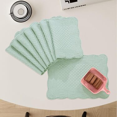 Підставки під тарілки MABOZOO, 6 шт., бавовна, миючіся, для кухні та обіднього столу, зелені