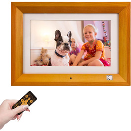 Цифровий фоторамка Kodak 10 дюймів з акумулятором, Wi-Fi, 32 ГБ, сенсорний HD IPS екран, фото/відео/музика, відтворення через додаток, Burlywood