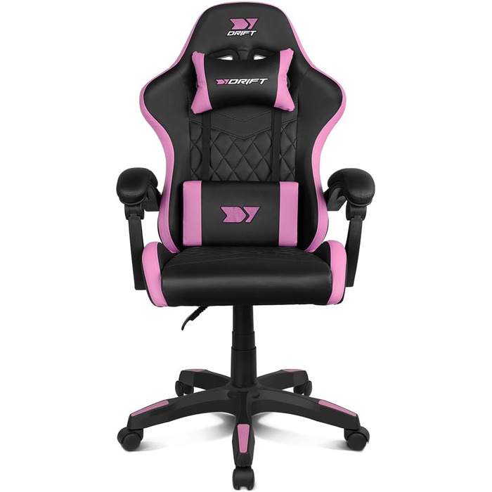 Ігровий крісло DRIFT GAMING DR35 - комфорт та підтримка для геймерів, чорно-сірий колір, з подушками для спини та шиї, регульоване, на міцній базі, з підлокітниками