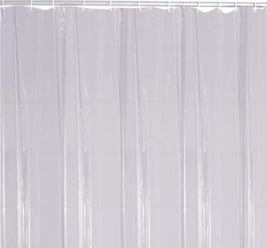 Шторка для душу 3BMT, яку можна прати, з кільцями - Дизайн - Душова шторка проти цвілі - 100 поліестер - 180 x 200 см (прозора)