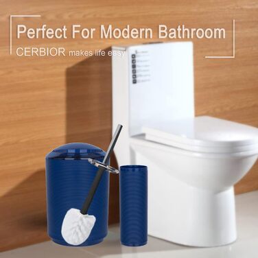 CERBIOR Набір аксесуарів для ванної кімнати, 6 шт. (мильниця, тримач для зубних щіток, стакан для щіток, мильниця) блакитний, подарунковий