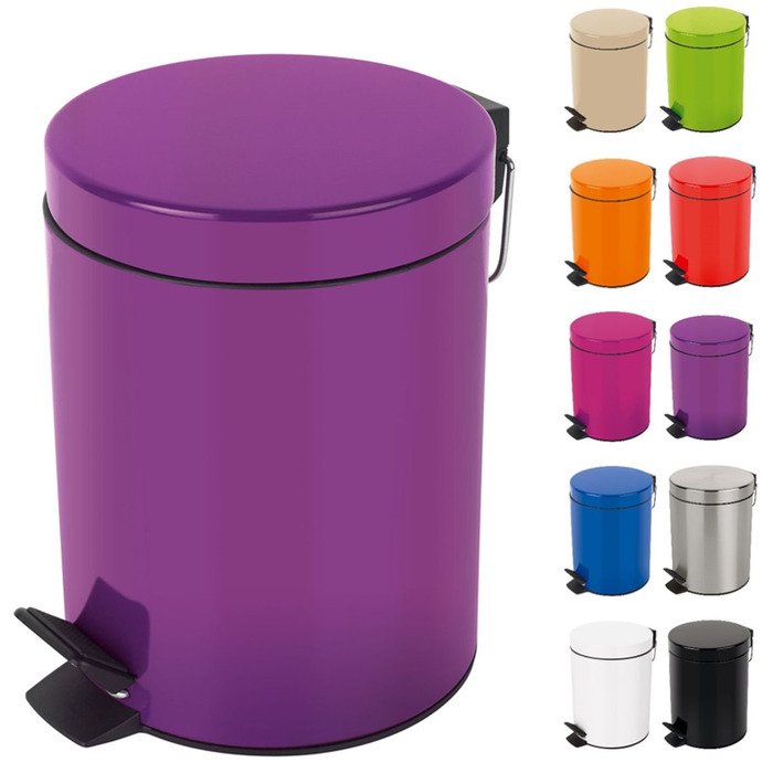 Косметичне відро Spirella Сідней Вайс відро для сміття Педаль відро для сміття-5 літрів-зі знімним внутрішнім відром (фіолетовий)
