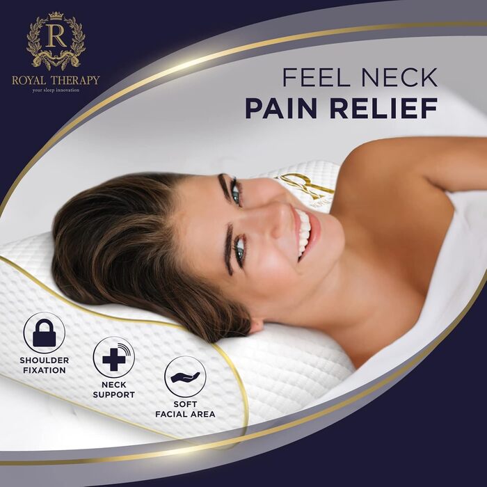 Подушка Royal Therapy з піною Memory Foam, 4 шари, бамбук, регульована висота, для тих, хто спить на боці