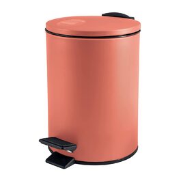 Косметичне відро Spirella об'ємом 3 літри з нержавіючої сталі з автоматичним опусканням і внутрішнім відром, відро для сміття Adelar для ванної кімнати, відро для сміття з м'якою кришкою (теракотово-червоного кольору)