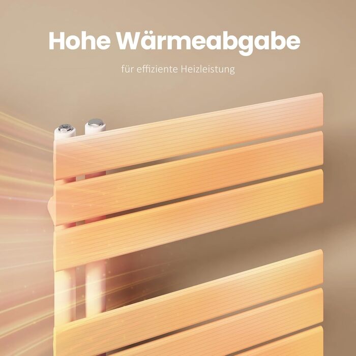 Електричний рушникосушар EMKE з термостатом, 1320x500 мм, білий, 800W