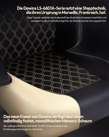 Ігровий крісло Dowinx 200 кг, ергономічний офісний крісло з 4D підлокітниками та підтримкою попереку, регульована висота, чорний