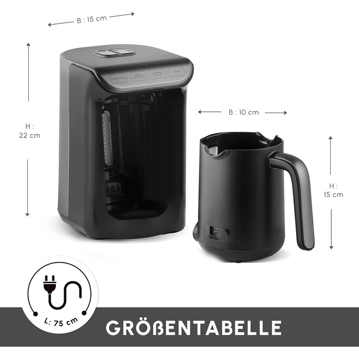 Кавомашина KARACA Hatır для приготування турецького кави з функцією обсмажування, 535W, сірий антрацит