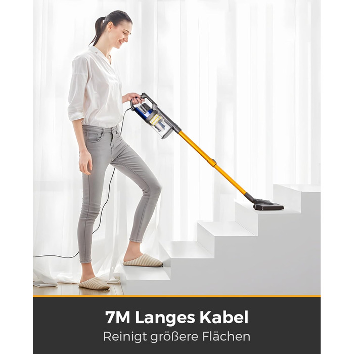 Потужний пилосос Con XL-606-60: 60KPa, 680W, 7м, 800мл, для твердих поверхонь, помаранчевий