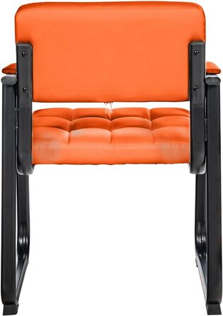 Крісло CLP Canada - м'яке крісло з штучною шкірою, чорний металевий каркас, колір: помаранчевий