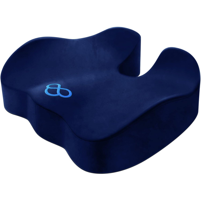 Подушка для сидіння BlissTrends з Memory Foam, 13.2 см товщиною, для офісного крісла, авто, літака, зняття болю в попереку, куприку, ішіасу, для тривалого сидіння, блакитна