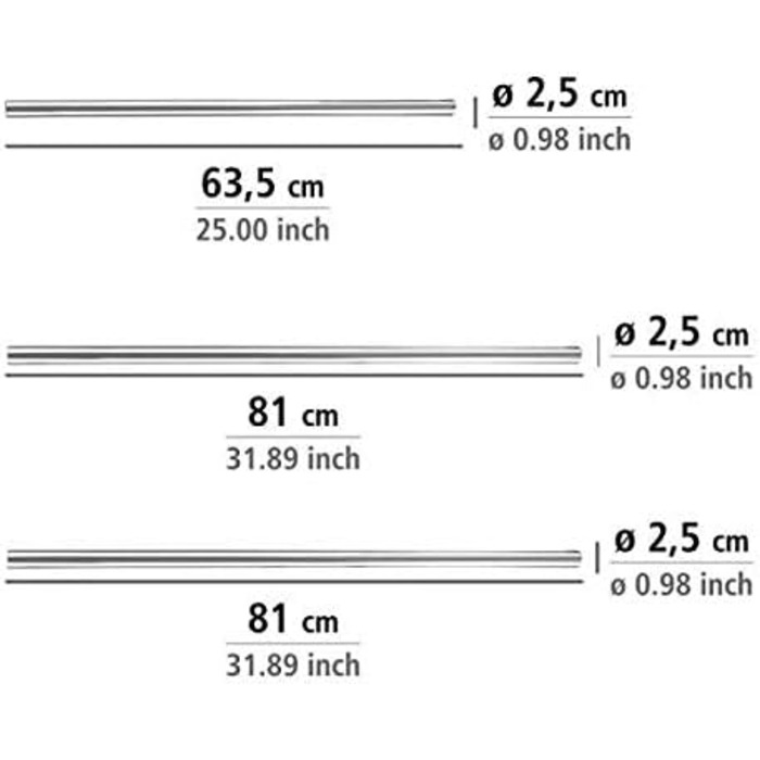 Душова штанга WENKO Angle, 3 комбінації, Ø25мм, кріплення для дрилі, нержавіюча сталь, хром срібло