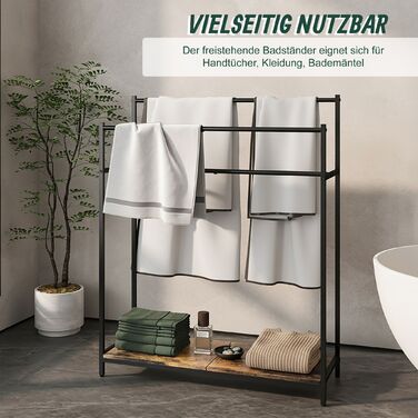 Підставка для рушників індустріального стилю з полицею Relaxdays