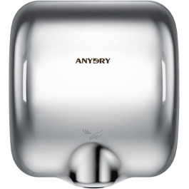 Anydry 2800 Klassisch: Електричний сушар для рук AnyDry, автоматичний, швидка сушка (8-12 сек), настінний монтаж, полірування, нержавіюча сталь, 1400-1650W, глянцевий