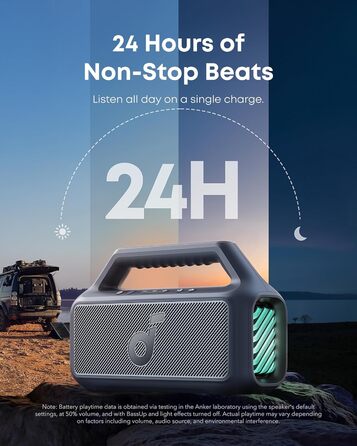 Soundcore Boom 2 - портативна Bluetooth колонка, 80W, сабвуфер, BassUp 2.0, 24h, IPX7, LED, USB-C, EQ, BT 5.3, для кемпінгу, пляжу, саду (блакитна)