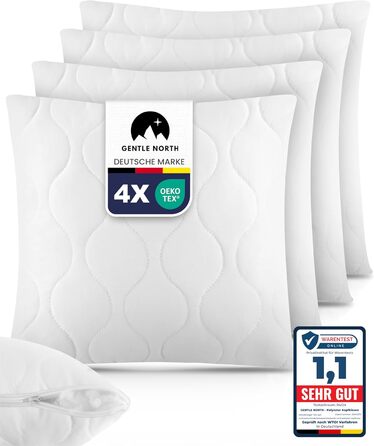 Комплект Gentle North з 4 подушок 50x50 см - Білий - kotex - Можна прати при температурі до 60 - На блискавці