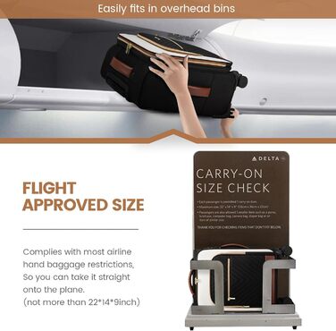 LOVEVOOK Набір валіз ручної поклажі: ручна валіза, середнього розміру, 20 дюймів, з відділенням для ноутбука 17 дюймів, легка, для жінок, подорожі, ділові поїздки, чорний, білий, коричневий