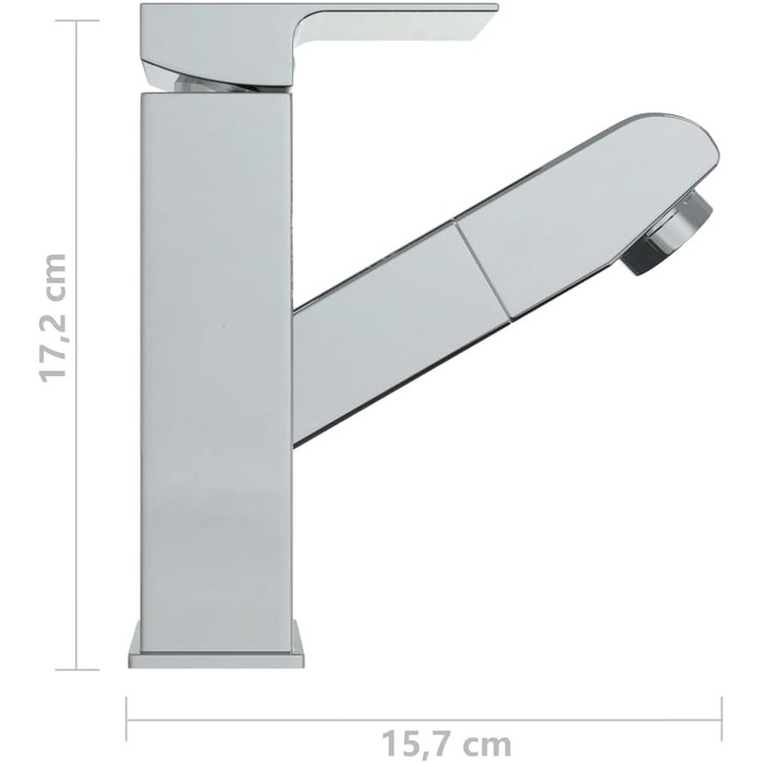Змішувач для умивальника з висувним душем Змішувач для умивальника Змішувач для умивальника Змішувач для ванної 157x172мм (хром)