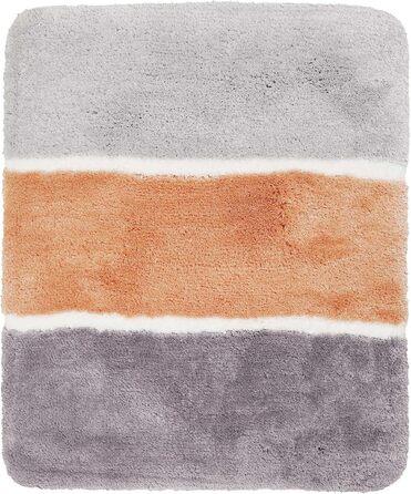 Килимок для ванної кімнати Rio Marina: м'який, пухнастий, антиковзний, 70 x 120 см, лосось/сірий/коричневий