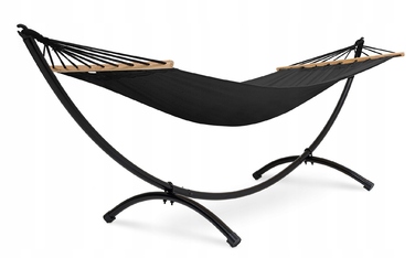 Гамак зі стійкою Di Volio, чорний, навантаження до 120 кг, 280 x 100 см