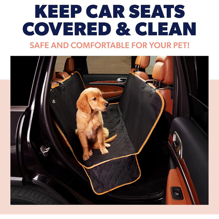 Ковдра для собак Active Pets - захист заднього сидіння та багажника автомобіля - водонепроникний килимок для собак (помаранчевий)