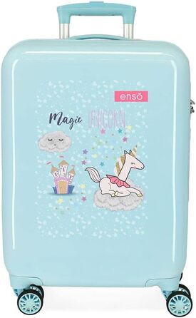 Валіза Enso Magic Єдиноріг, 50x38x20 см, ABS, 34 л, 1.8 кг, 4 колеса, ручна поклажа, бірюза