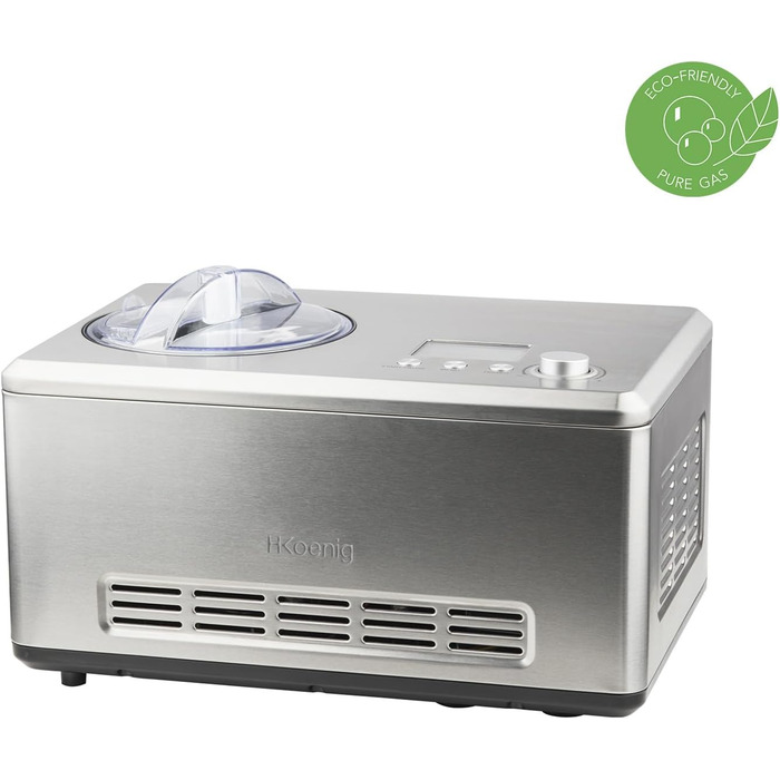 Електрична машина для приготування льоду H.Koenig HF320, 1.5 л, 135 Вт, з охолодженням, для льоду, замороженого йогурту та сорбету