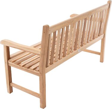 Садова лавка Divero Abruzzo 3-місна з тикового дерева, коричнева (натуральний тік)