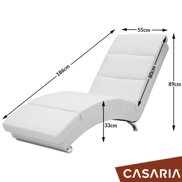 Relax Lounger London біла штучна шкіра