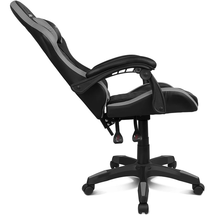 Ігровий крісло DRIFT GAMING DR35 – професійне, чорно-сіре, з підлокітниками, регульоване, з подушками для спини та шиї