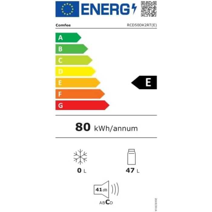 Міні-холодильник Comfee RCD50DK2RT(E) ретро, 47 л, тихий, регульований, для дому/офісу/готелю, чорний