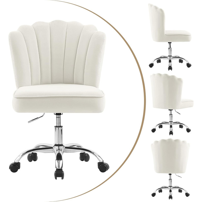 Крісло для офісу Fiximaster Homeoffice, крісло для робочого місця, обертове, регульоване по висоті, з м'якою оббивкою з велюру, золоті ніжки, до 135 кг, зелений колір